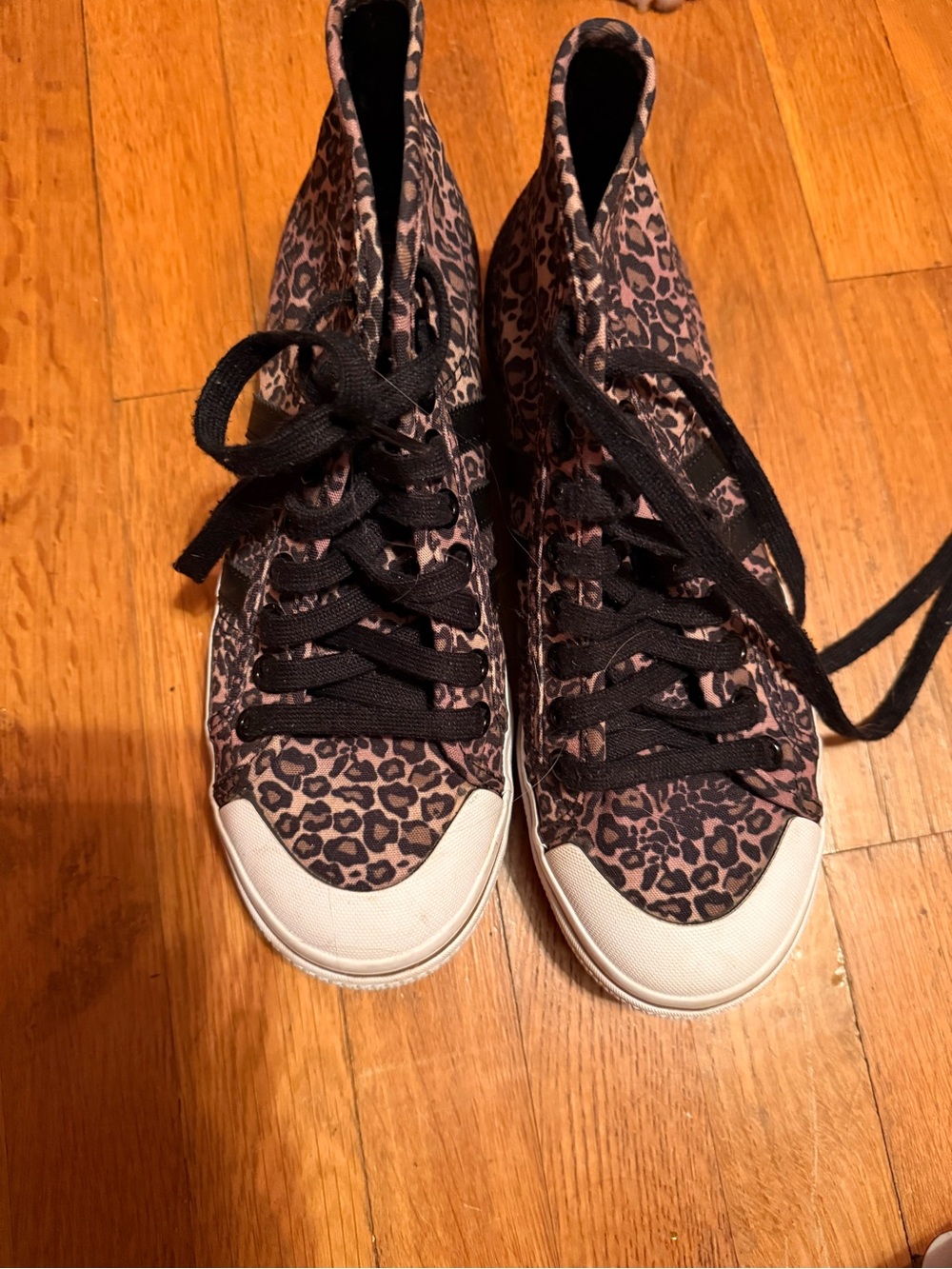 Adidas Nizza Leopard Print High-Top platform Sneakers - Black & Brown
